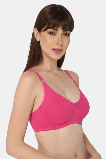 Buy Intimacy Single Layered Non Wired 3/4th Coverage T-Shirt Bra - Fuchsia  at Rs.435 online