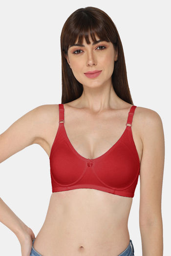 Buy Intimacy Single Layered Non Wired 3/4th Coverage T-Shirt Bra - Red