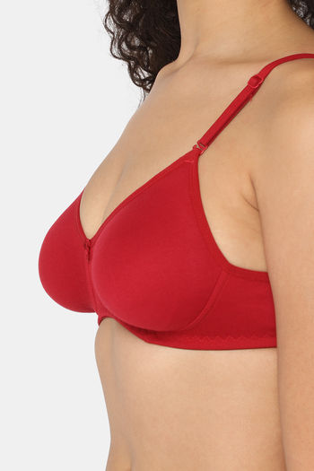 Buy Intimacy Single Layered Non Wired Medium Coverage T-Shirt Bra - Red at  Rs.290 online