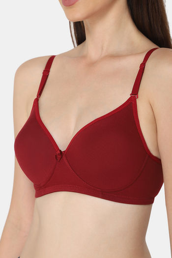 Buy Intimacy Padded Non Wired Medium Coverage T-Shirt Bra - Wine at Rs.445  online