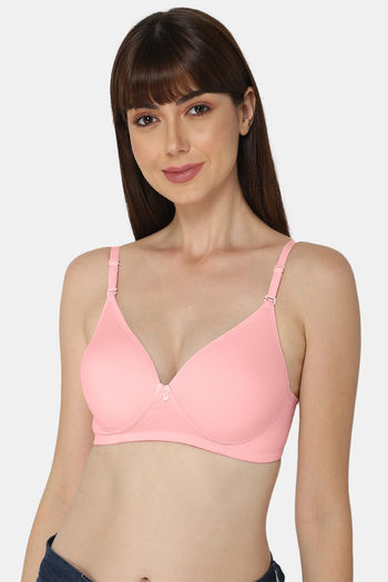 Breathable Plus Size Camisole With Built In Bra And Padded Pink