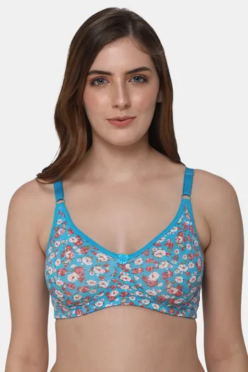 Buy Intimacy Double Layered Non Wired Full Coverage T-Shirt Bra - Blue Atoll Print