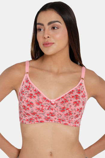 Buy Padded Non-Wired Full Cup Printed Print T-shirt Bra in Slate