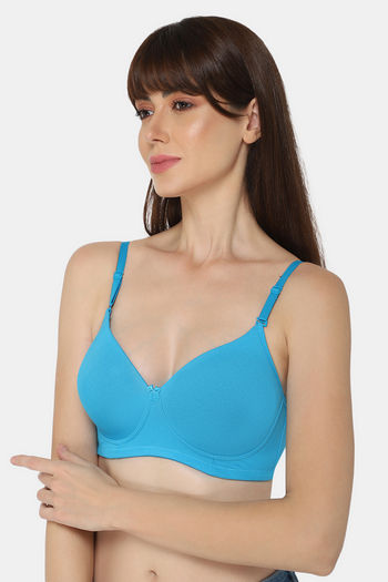 Buy Intimacy Padded Non Wired Medium Coverage T-Shirt Bra - Blue Atoll at Rs.445  online