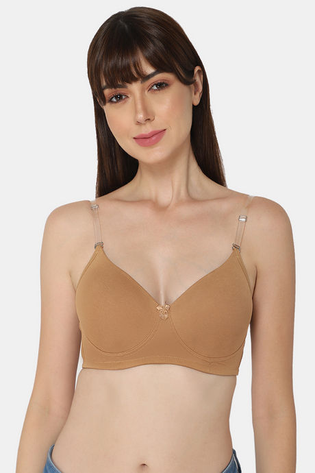 Buy Intimacy Padded Non Wired Medium Coverage T-Shirt Bra - Dark Skin at Rs.445  online