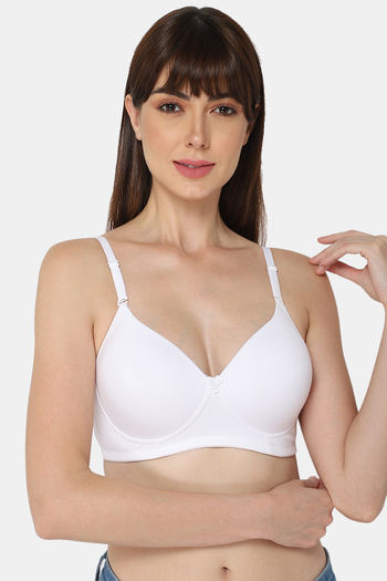 Buy Intimacy Padded Non Wired Medium Coverage T-Shirt Bra - White at Rs.445  online