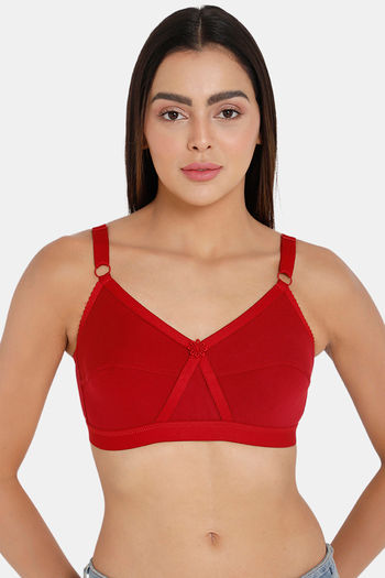 Zivame True Curv Posture Correction Double Layered Non Wired Full Coverage  Super Support Bra - Mineral Red