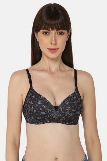 Buy Intimacy Padded Non Wired Medium Coverage T-Shirt Bra - Black at Rs.480  online