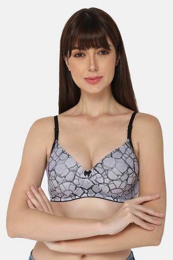 Tweens Padded Non Wired Demi Coverage Tube Bra - Chambray Print