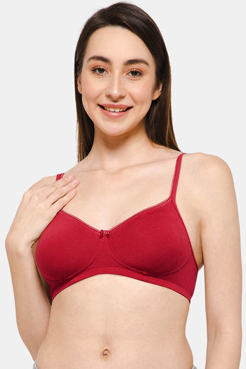 The Long-Lined Lace Bralette: Tomato Red