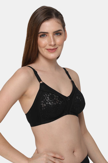 Buy Intimacy Double Layered Non Wired Full Coverage Lace Bra - Black at  Rs.555 online