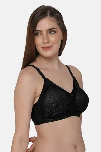 Buy Intimacy Double Layered Non Wired 3/4th Coverage Lace Bra - Black at  Rs.555 online