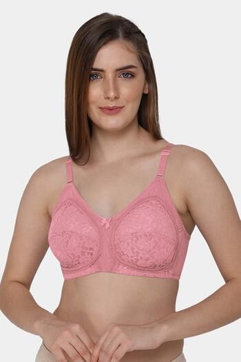 Buy Intimacy Double Layered Non Wired 3/4th Coverage Lace Bra - Rose