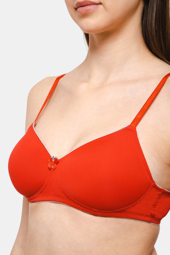 Buy Intimacy Padded Non Wired Medium Coverage T-Shirt Bra - Red at Rs.555  online