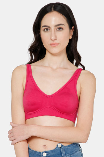 Buy Intimacy Double Layered Non Wired Full Coverage T-Shirt Bra - Fuchsia