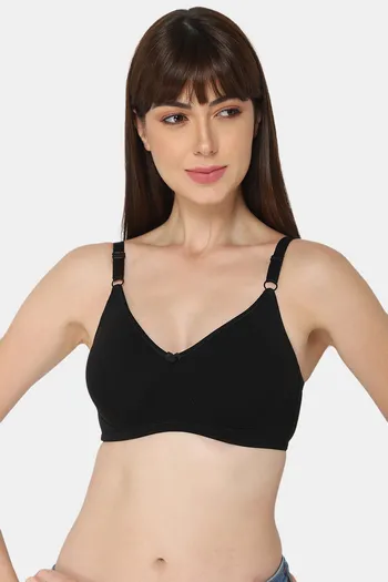 Buy Intimacy Double Layered Non Wired Full Coverage T-Shirt Bra - Black