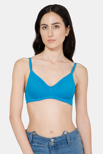 Intimacy Double Layered Non Wired Medium Coverage T-Shirt Bra Blue Attol