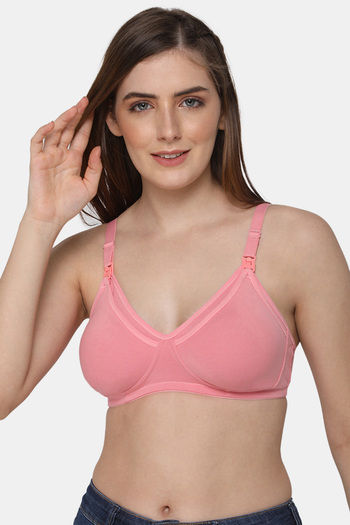 Buy Intimacy Double Layered Non Wired Medium Coverage Nursing Bra - Pink