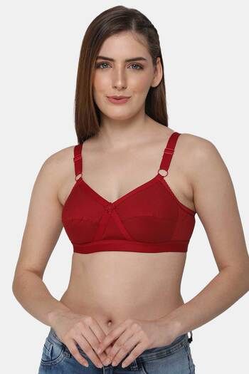 Buy Intimacy Double Layered Non Wired Full Coverage Blouse Bra - Red