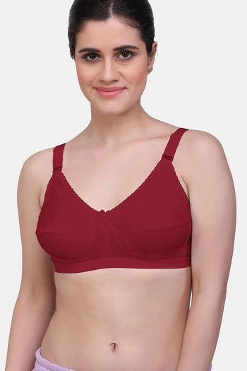 Buy Lovable Women Cotton Non Padded Bra - 32B MAROON Online at
