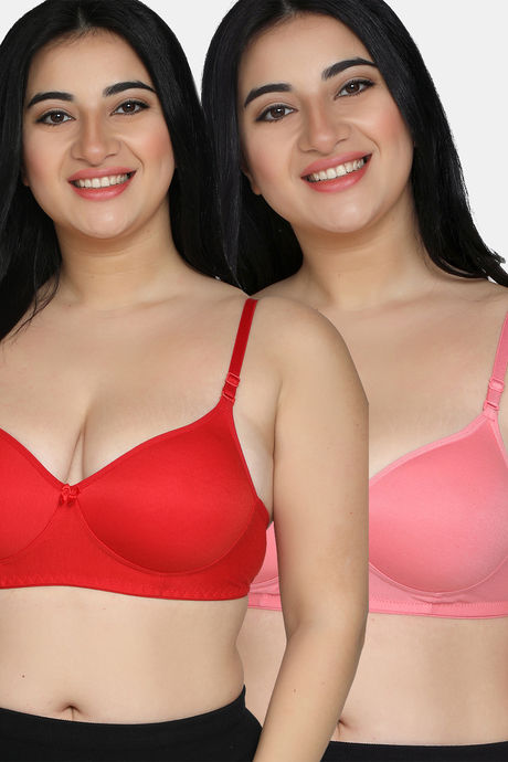 Buy Amante Double Layered Non Wired Full Coverage T-Shirt Bra -  Candlelightpeach Olivegreen at Rs.398 online