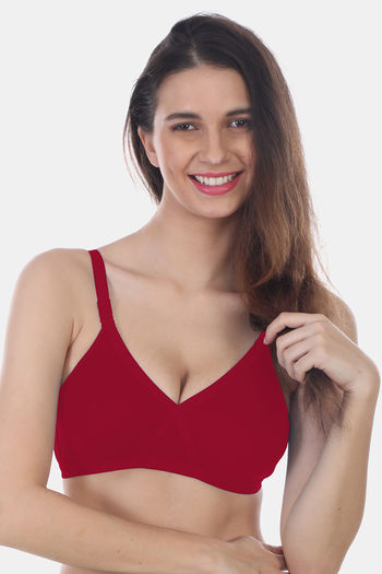 Buy Zivame Red Half Coverage Double Layered Backless Bra for