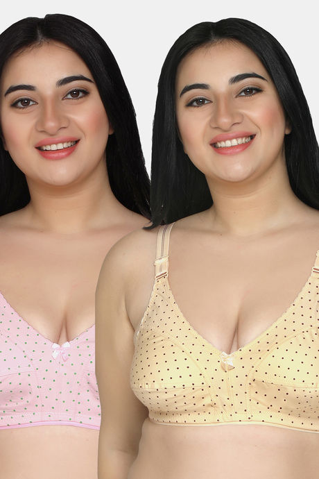 Buy Maroon Clothing Double Layered Non Wired Full Coverage Super Support  Bra (Pack of 2) - Skin Pink at Rs.495 online