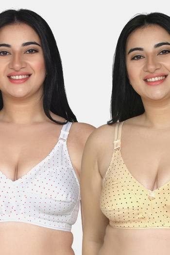 Buy Floret Pack of 2 Solid Non-Wired Heavily Padded Push-Up Bra -  Multi-Color Online