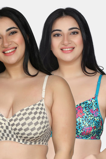 Trendy Multicoloured Solid Hosiery Women's Bras(pack Of 2