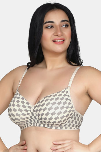 Zivame Beautiful Basics Padded Non Wired 3/4th Coverage T-Shirt Bra –  Sundried Tomato – Crazy D India