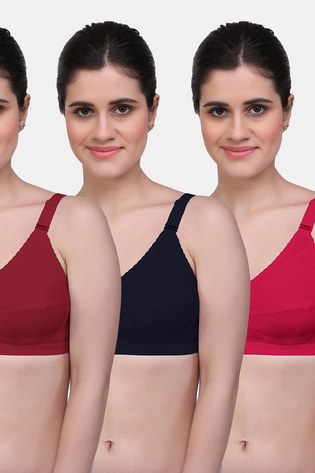 Buy Maroon Clothing Single Layered Non Wired Full Coverage Minimiser Bra -  Red at Rs.253 online
