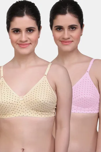Buy Maroon Clothing Single Layered Non Wired Full Coverage T-Shirt Bra  (Pack of 2) - Pink Skin at Rs.384 online