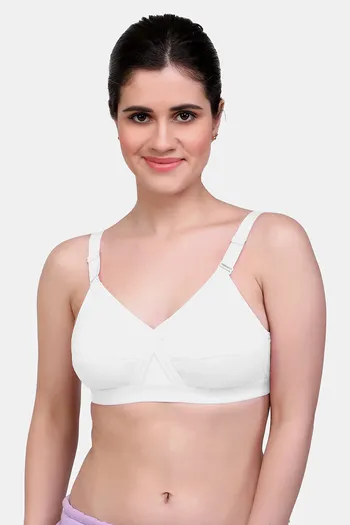young girl training bra solid white color cotton training bra with