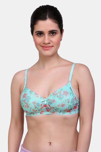 Buy Maroon Clothing Double Layered Non Wired Medium Coverage T-Shirt Bra - Rama Green