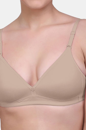 Buy Maroon Clothing Padded Non Wired Medium Coverage T-Shirt Bra (Pack of 3)  - Assorted at Rs.806 online