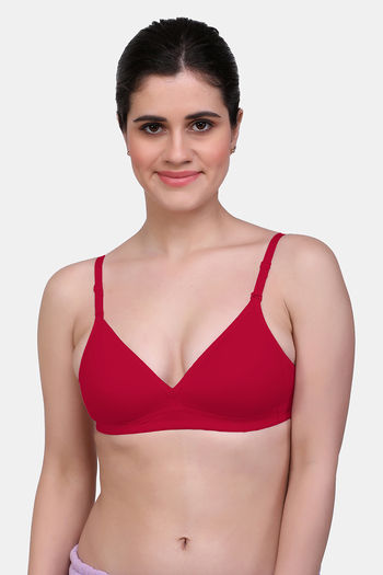 Maroon Clothing Padded Non Wired Medium Coverage T-Shirt Bra - Red
