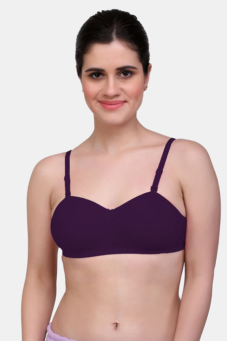 Buy Maroon Clothing Double Layered Non-Wired Full Coverage T-Shirt Bra -  Purple at Rs.212 online