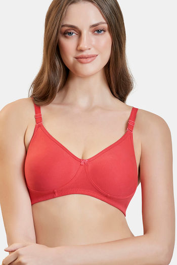 Rosaline Everyday Double Layered Non Wired Medium Coverage T-Shirt Bra With  Transparent Straps - Pink Lemonade