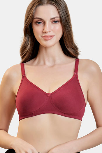 Buy Maroon Clothing Double Layered Non-Wired Full Coverage T-Shirt Bra - Maroon