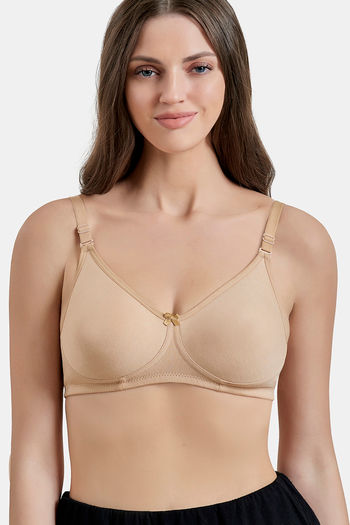 Buy Zivame Beautiful Basics Padded Non Wired 3/4th Coverage T-Shirt Bra -  Violet Tulip at Rs.493 online