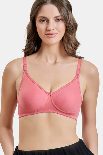 Buy Maroon Clothing Double Layered Non-Wired Full Coverage T-Shirt Bra - Rose