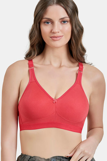 Buy Maroon Clothing Double Layered Non-Wired Full Coverage Sag Lift Bra - Carrot