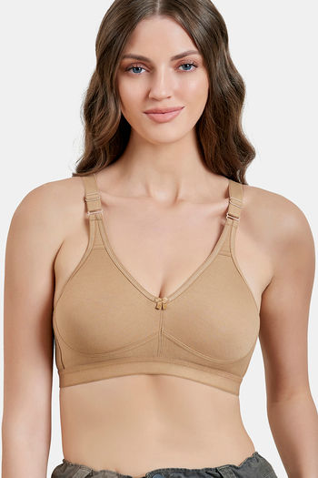 Maroon Clothing Double Layered Non Wired Full Coverage Bralette Bra - Nude