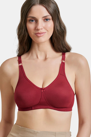Buy Maroon Clothing Double Layered Non Wired Full Coverage Super Support Bra - Maroon