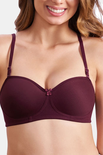 Buy Maroon Clothing Padded Non Wired Medium Coverage Bralette - Olive at  Rs.518 online