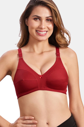 Buy Maroon Clothing Double Layered Non Wired Full Coverage Super Support Bra Maroon At Rs 254