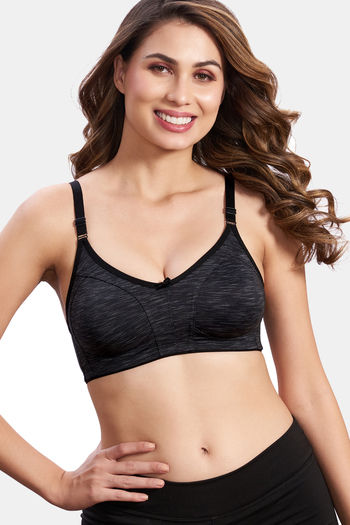 Buy Maroon Clothing Double Layered Non Wired Full Coverage T-Shirt Bra - Black