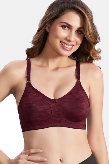 Buy Maroon Clothing Double Layered Non Wired Full Coverage T-Shirt Bra - Maroon