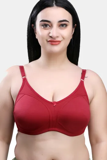 Buy Maroon Clothing Double Layered Non Wired Full Coverage T-Shirt Bra -  Maroon at Rs.314 online