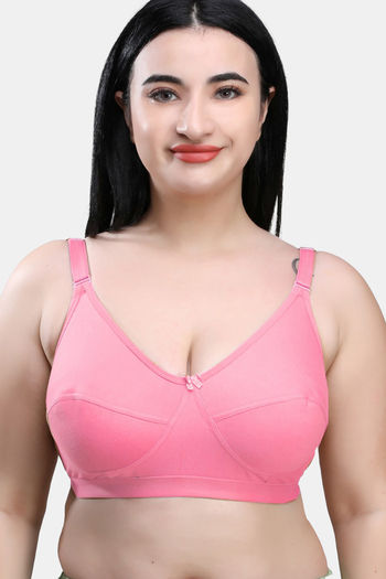 Buy Maroon Clothing Double Layered Non Wired Full Coverage Super Support  Bra - Pink at Rs.424 online
